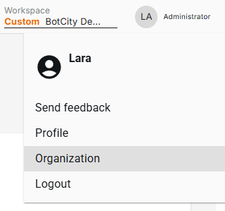 Organization Menu