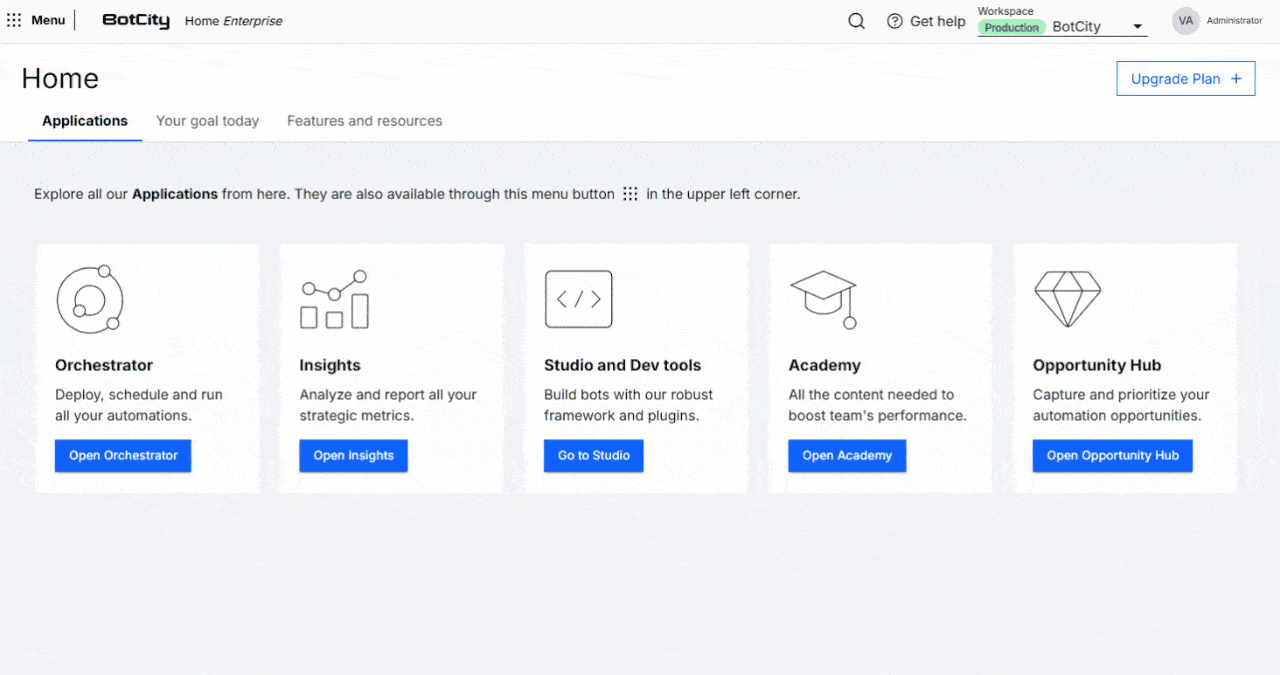 Workspace Selector
