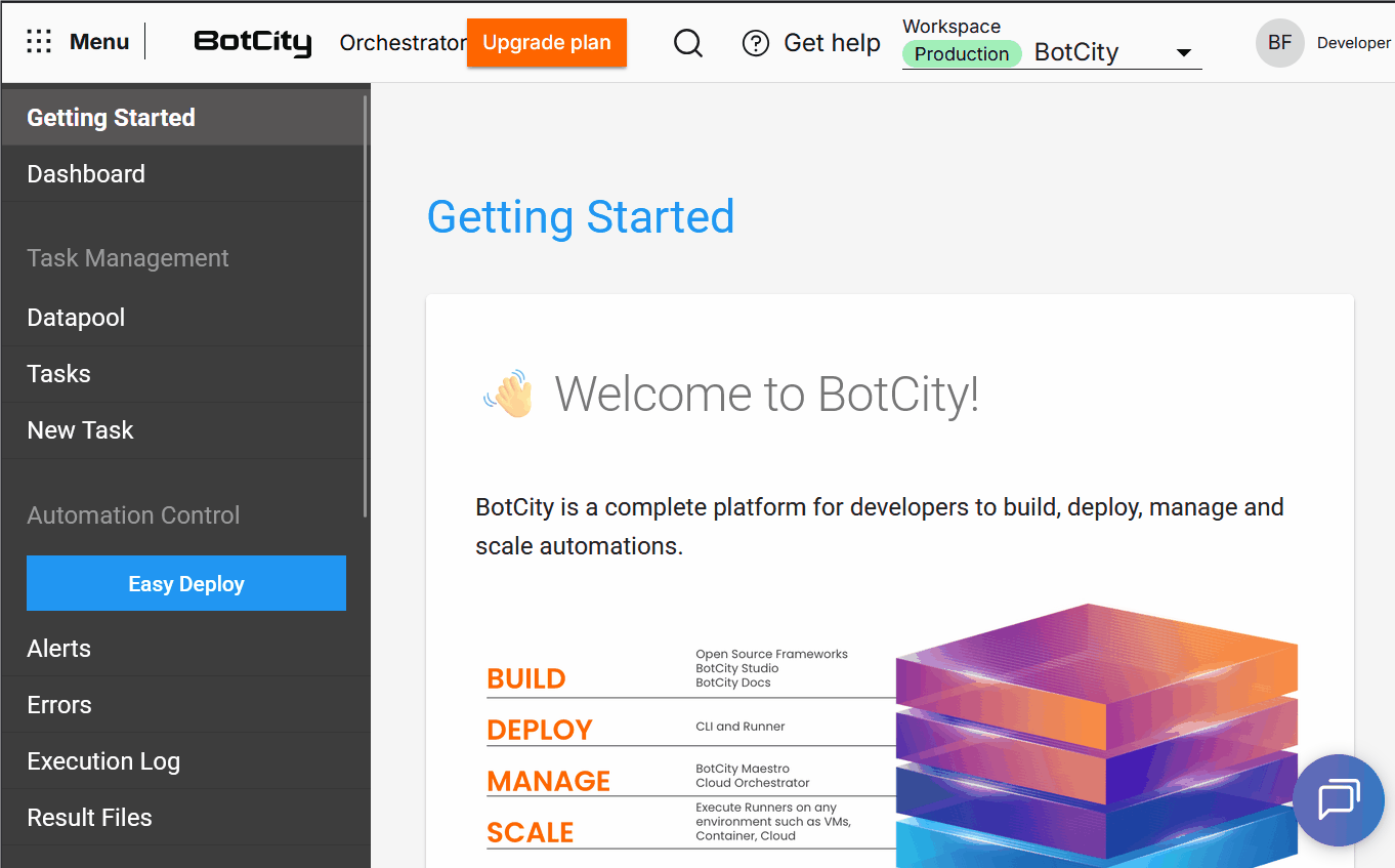 Global menu on the Home page