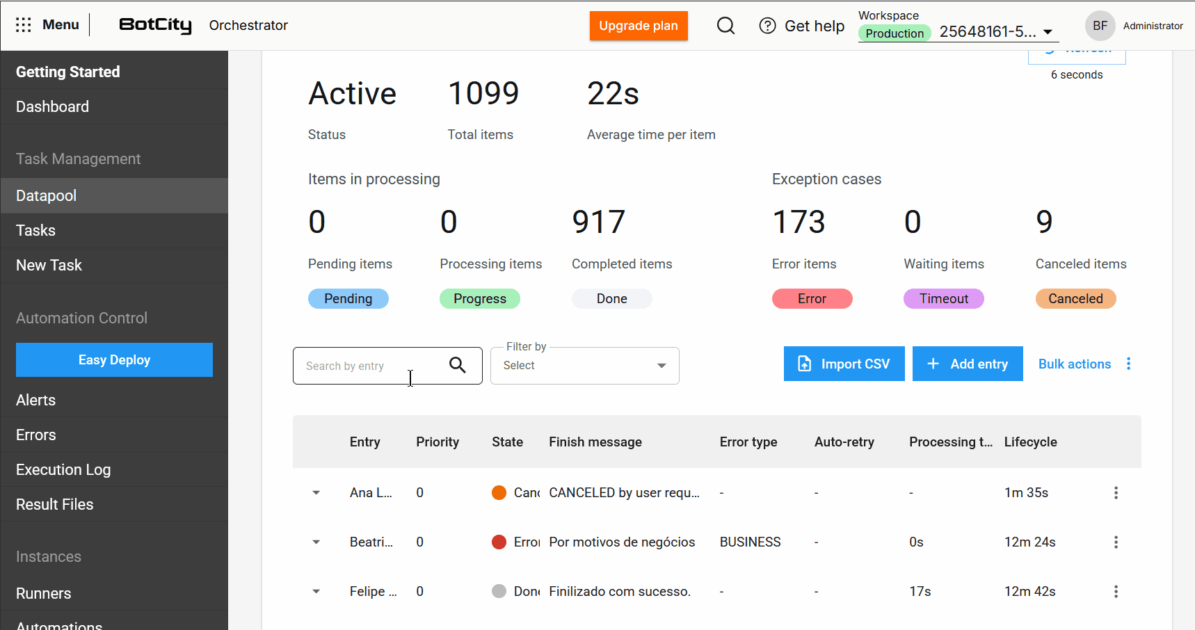 Search and filter items