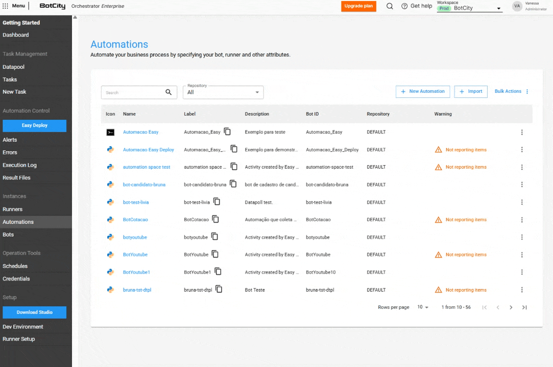 Exporting automations