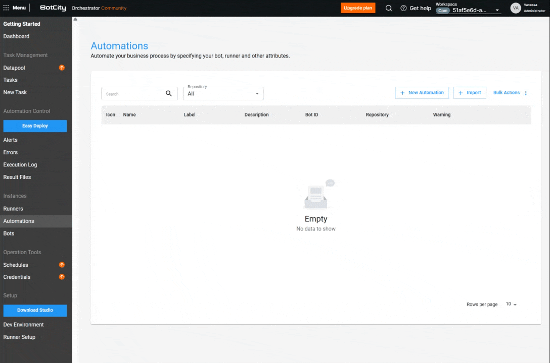 Importing automations