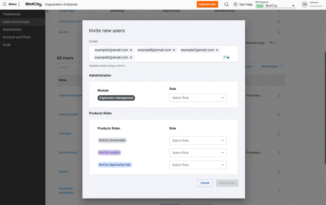Organization options